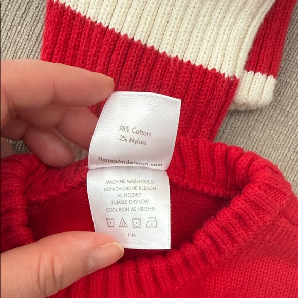 Red Reindeer Sweater and Striped Pants Set- Hanna Andersson - Picture 7 of 8